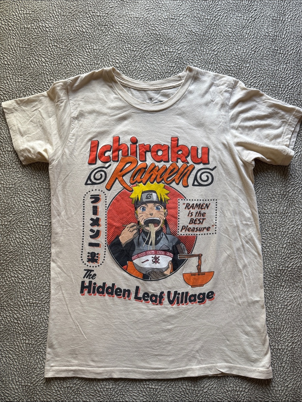 Ripple Junction Naruto Cream Tee with Orange Ichiraku Ramen Graphic